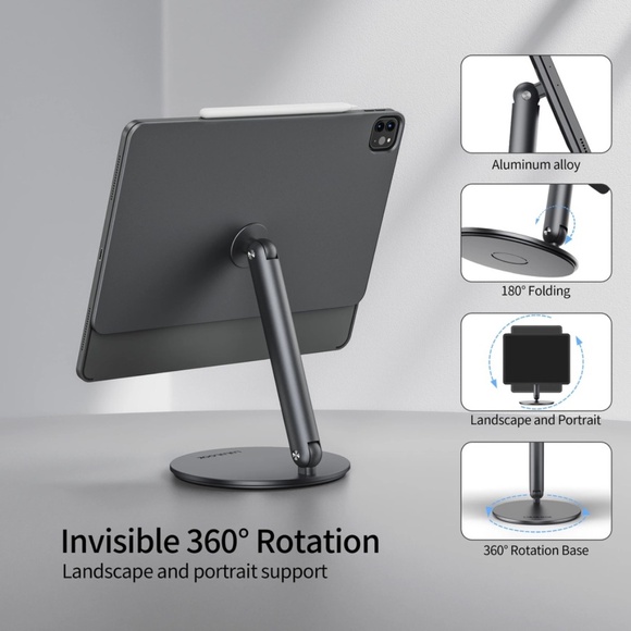 Lululook iPad Stand for iPad Pro 11 M4 (2024) Magnet Adjustable 360 Degree - Picture 11 of 11